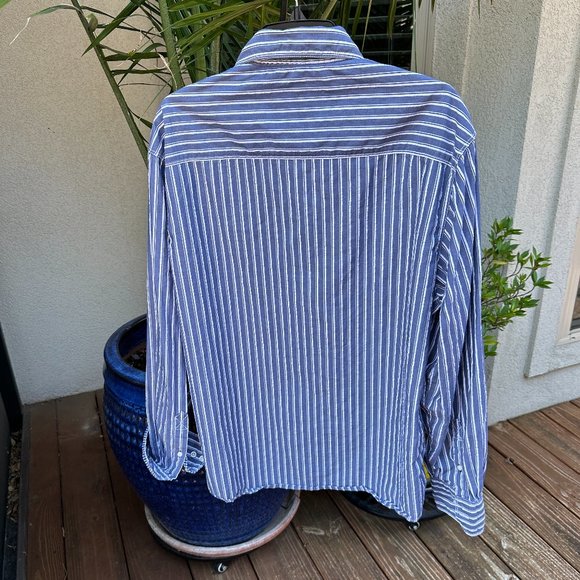 JAMES CAMPBELL Stripe Shirt with Contrasting Cuffs - XL - Picture 7 of 9